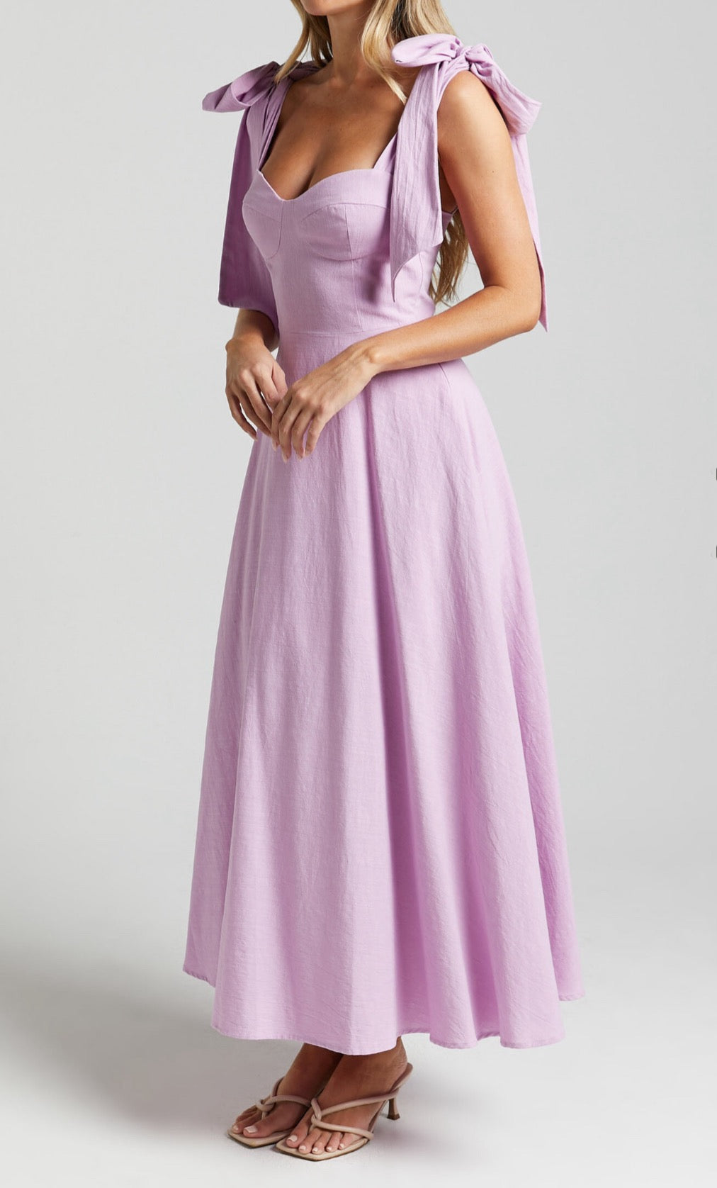 Shoulder Bow Maxi Dress