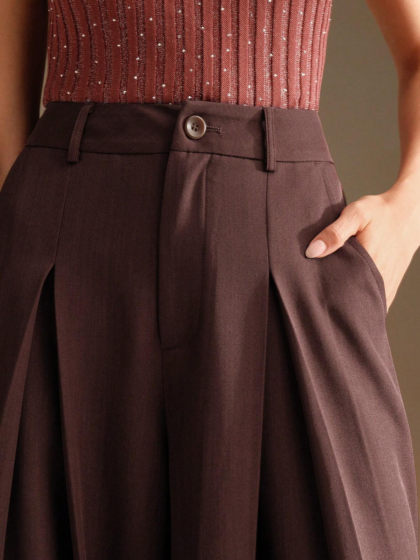 Women Loose fit Wide leg pleated Pant