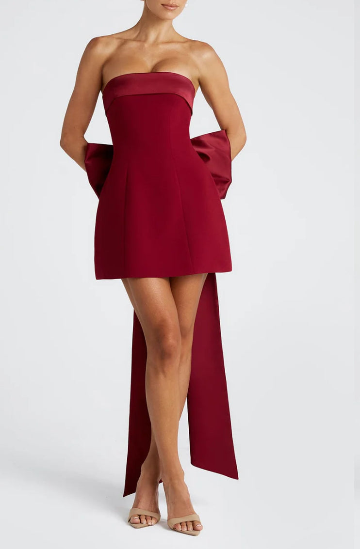 Statement Back Bow Mini Dress