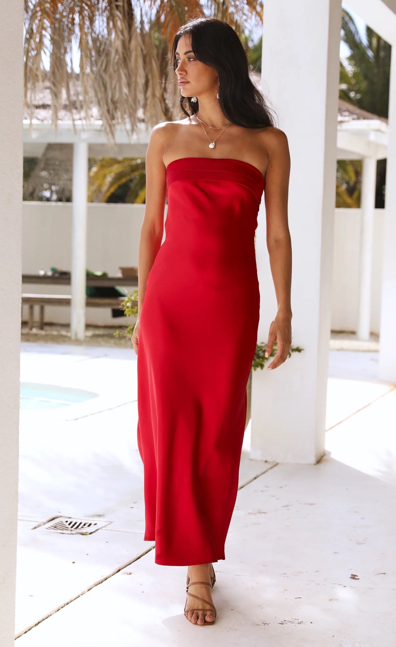 Glam Satin Maxi Dress