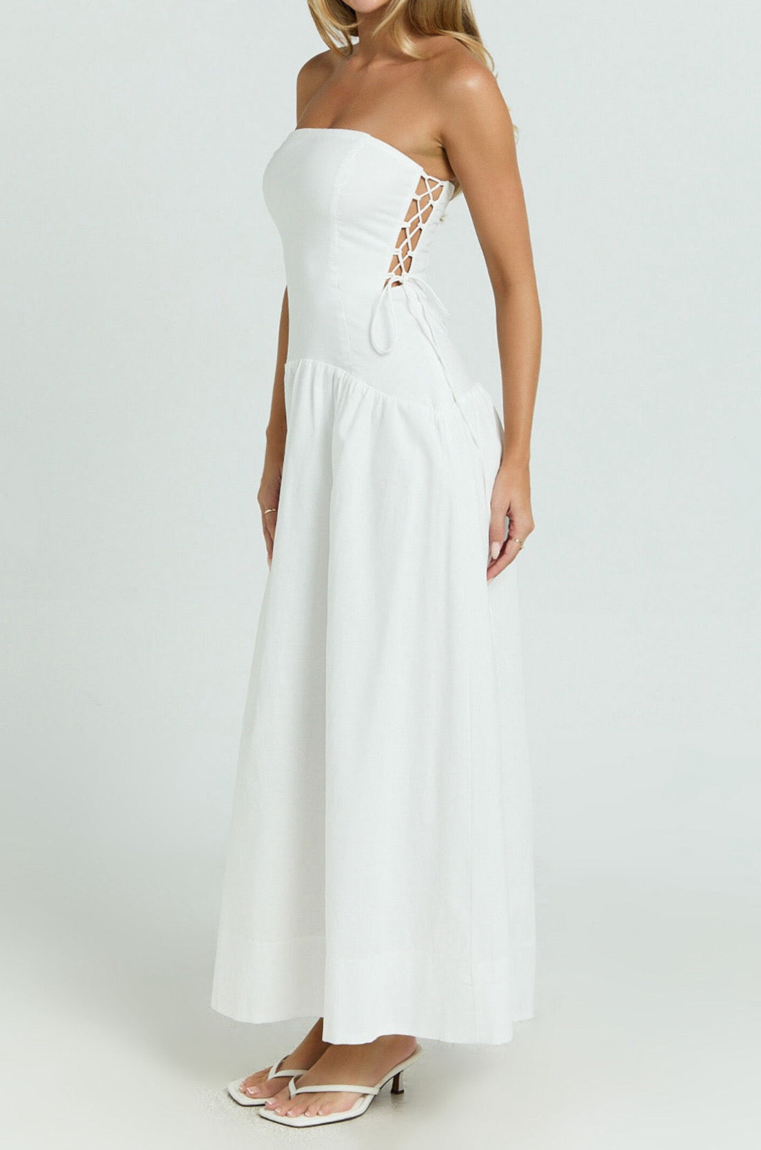 Boho Girl side string Midi Dress