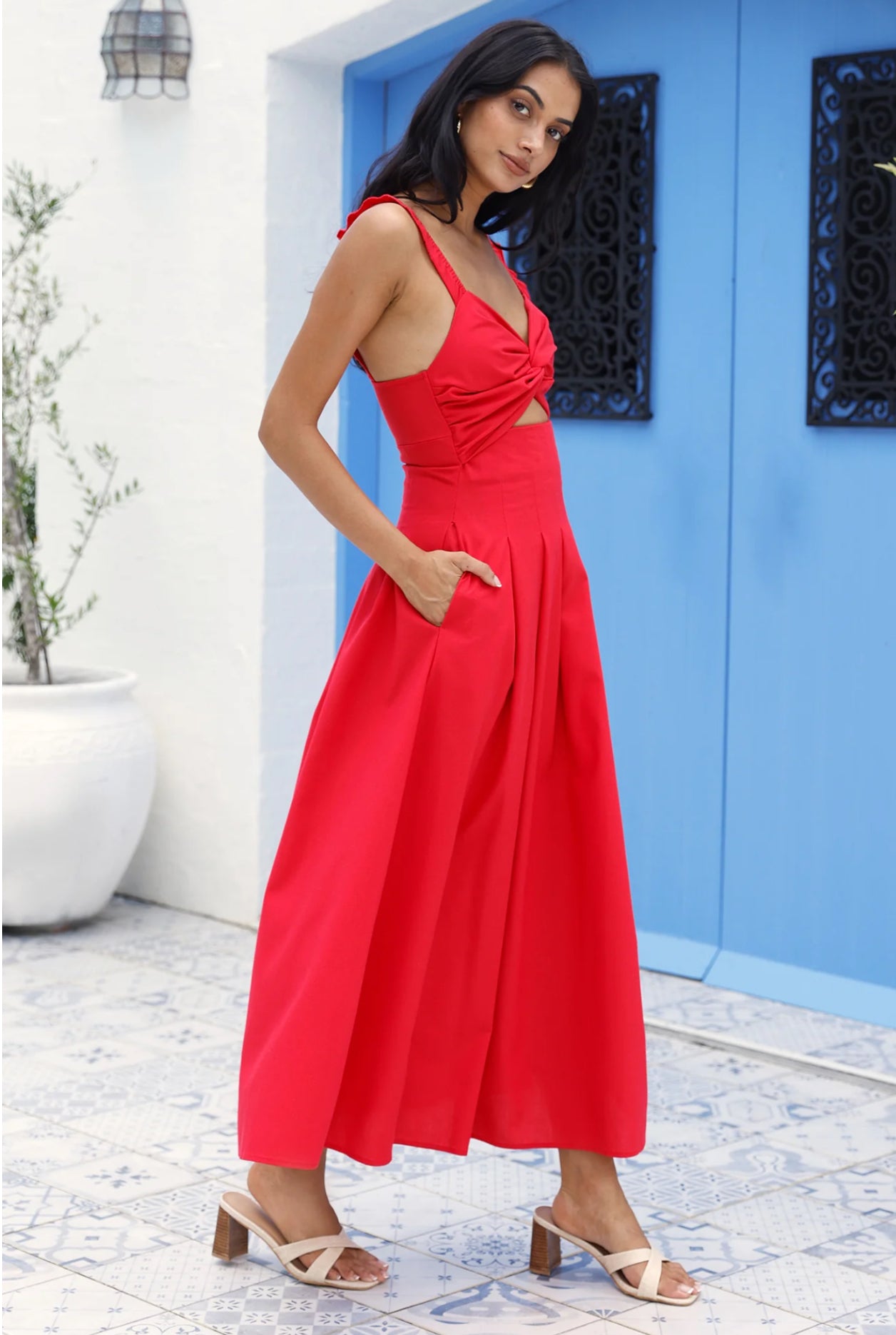 Red Busy Bae Maxi Dress