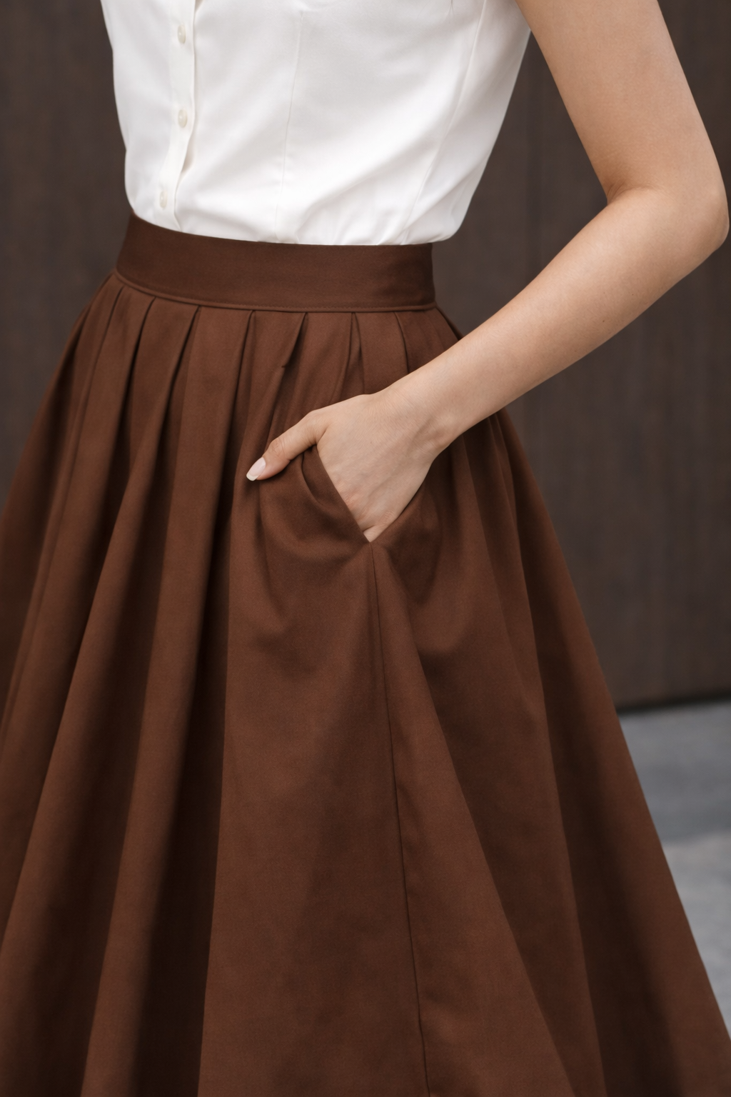 Pleated Midi Skirt | Formal midi skirt