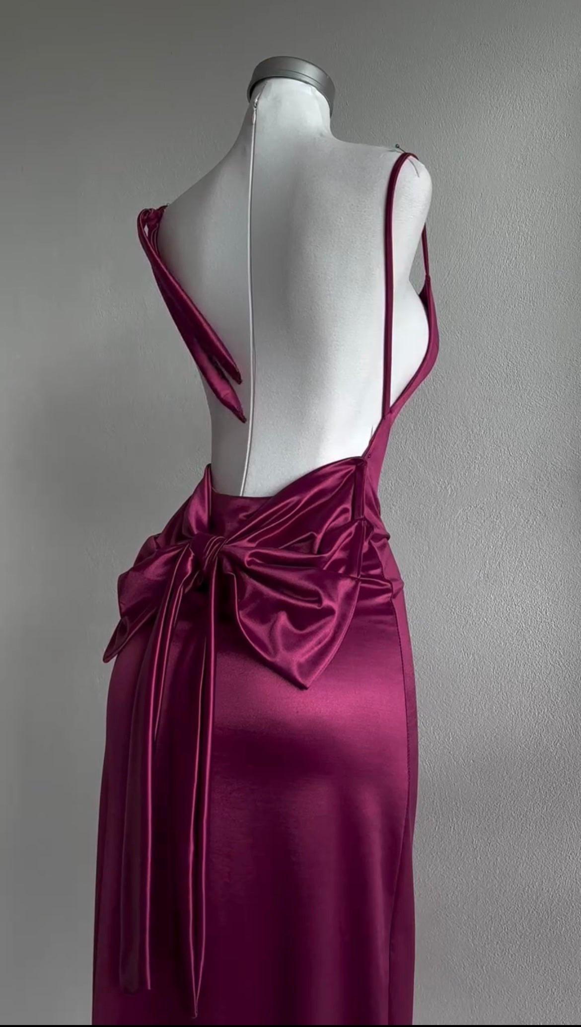 Back Bow Satin Dress