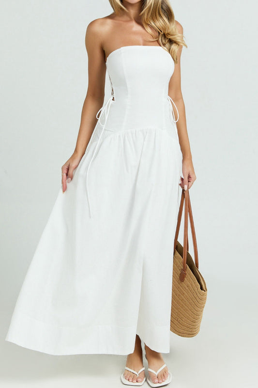 Boho Girl side string Midi Dress