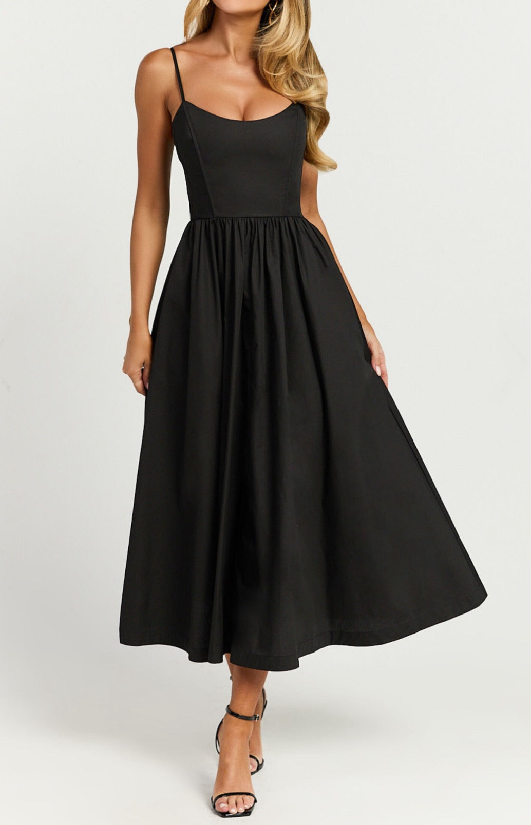 Barbie Core Cotton Midi Dress