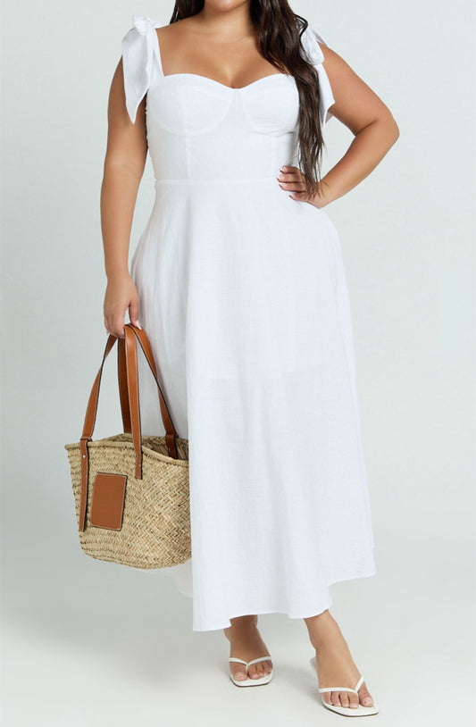Shoulder Bow Maxi Dress