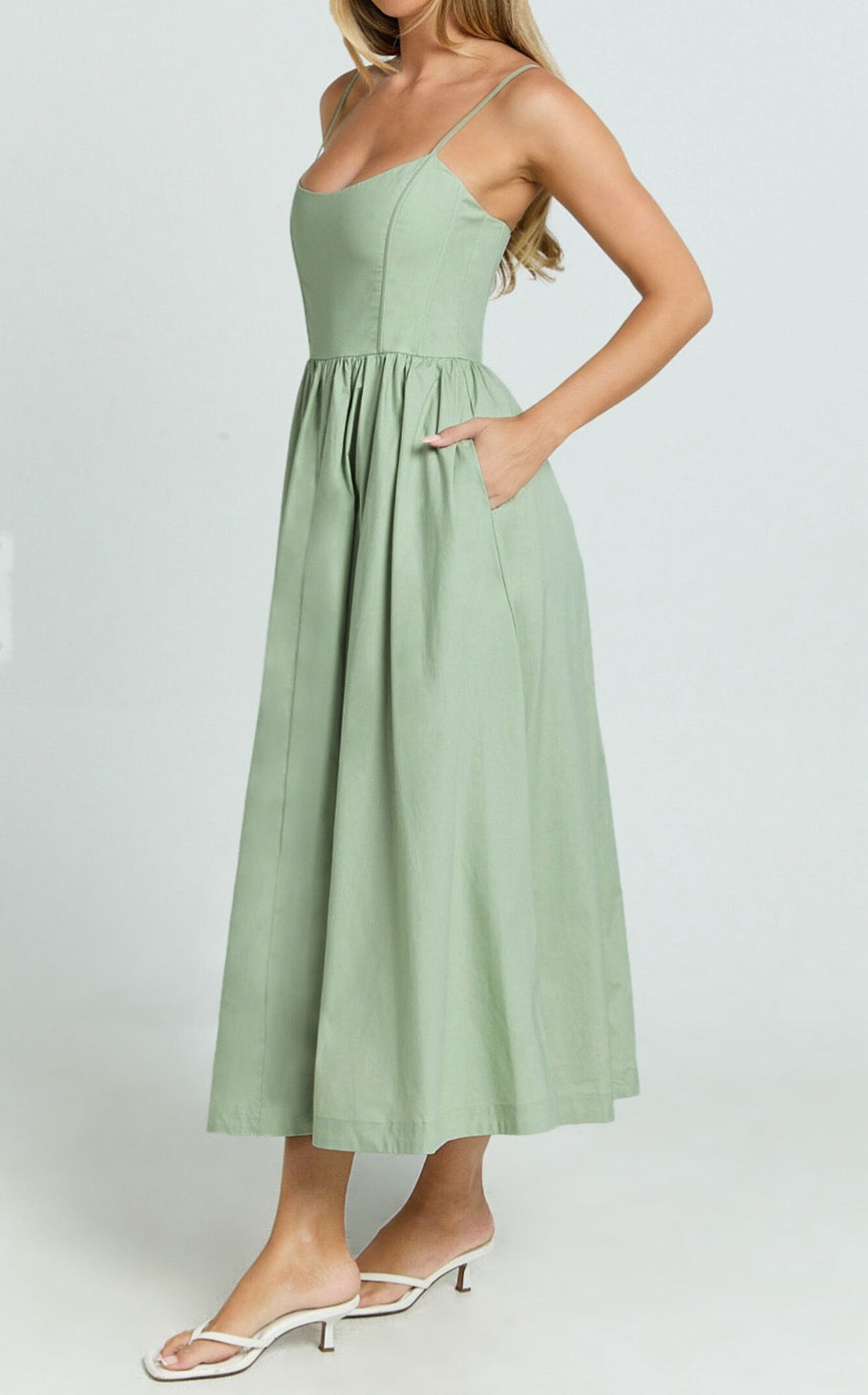 Barbie Core Cotton Midi Dress