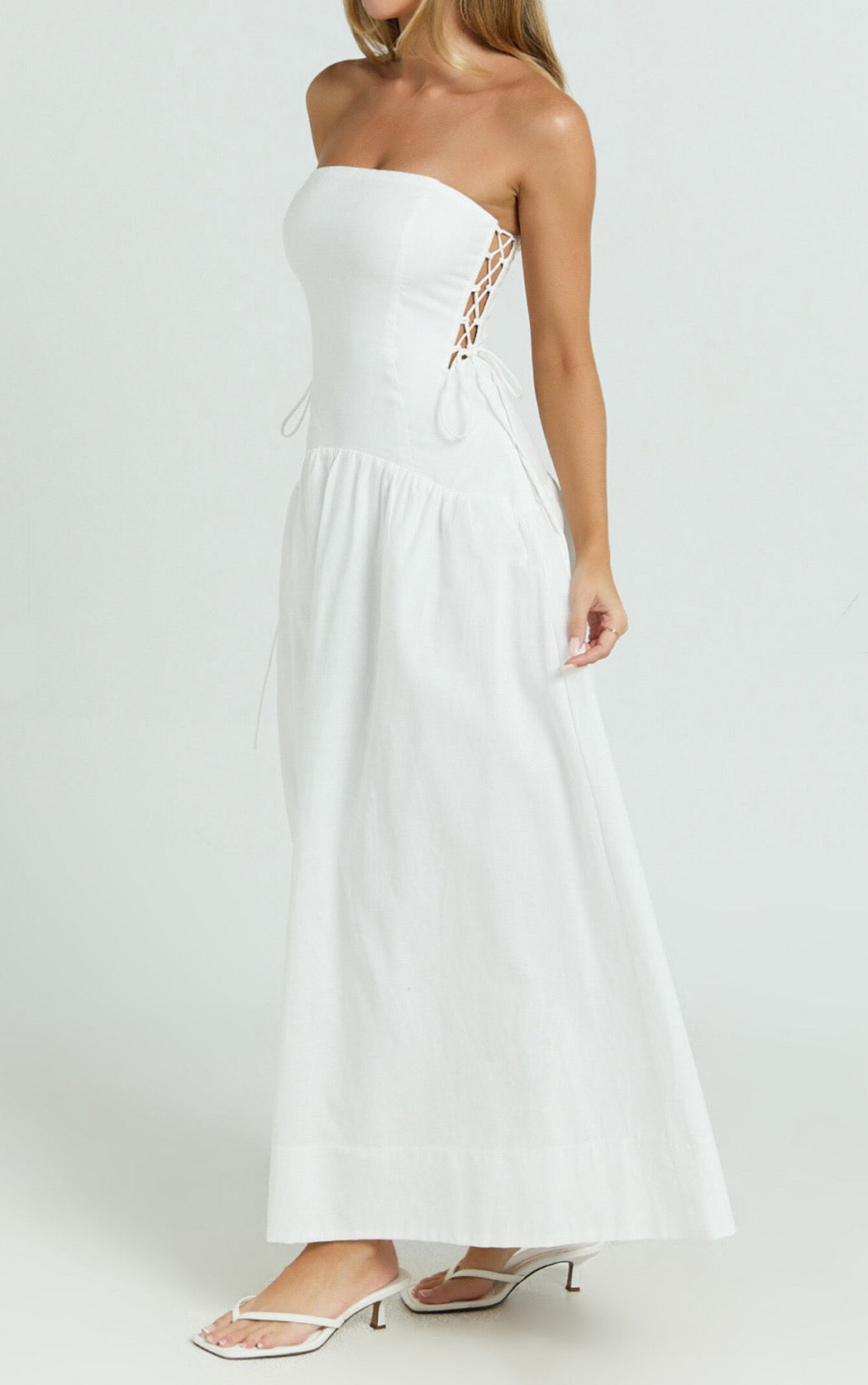 Boho Girl side string Midi Dress