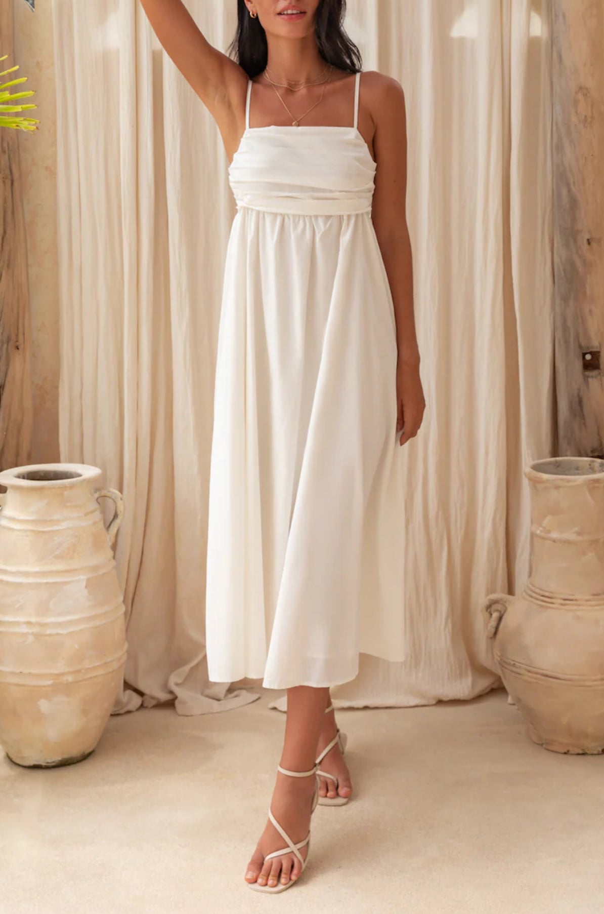 Dreamscapes Midi Dress White