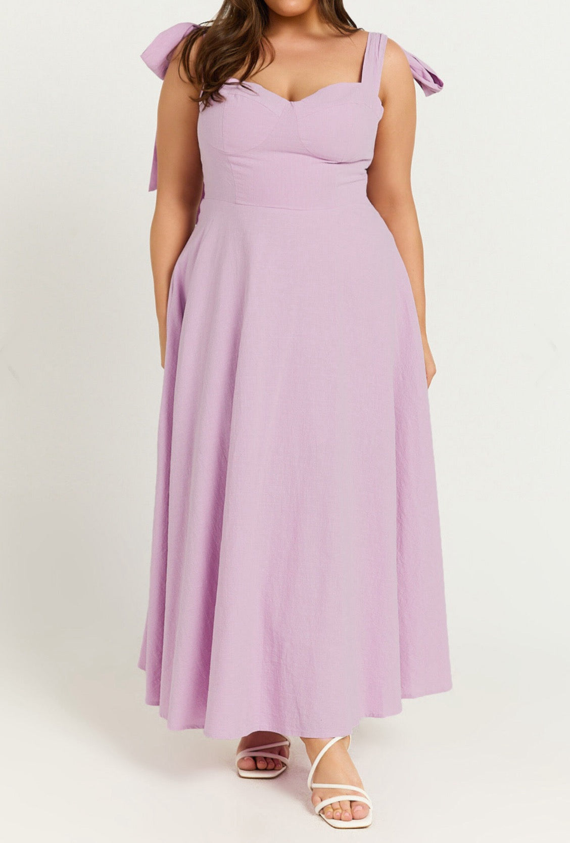 Shoulder Bow Maxi Dress