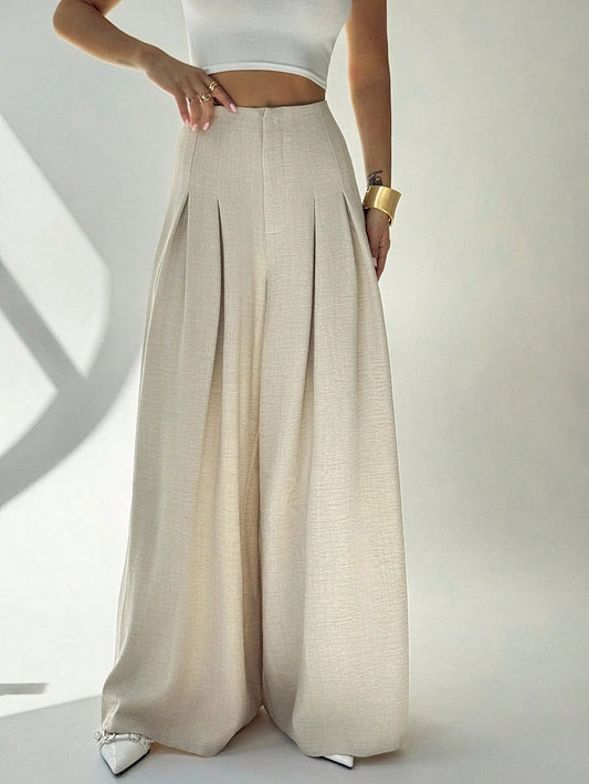 Women's Casual Elegant Pleated Loose Wide-Leg Pants