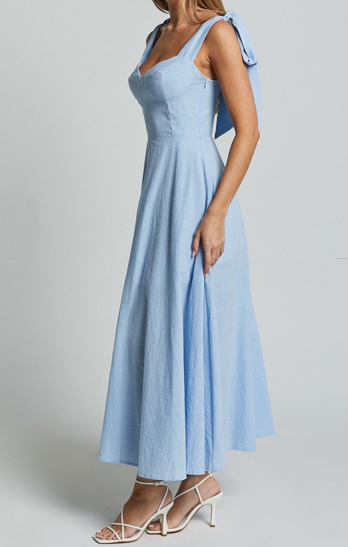 Shoulder Bow Maxi Dress