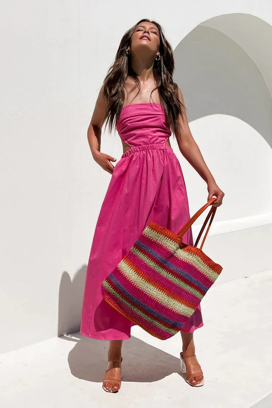Pink strapless maxi Dress