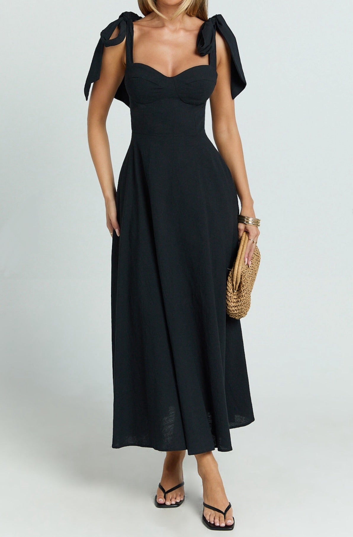 Shoulder Bow Maxi Dress