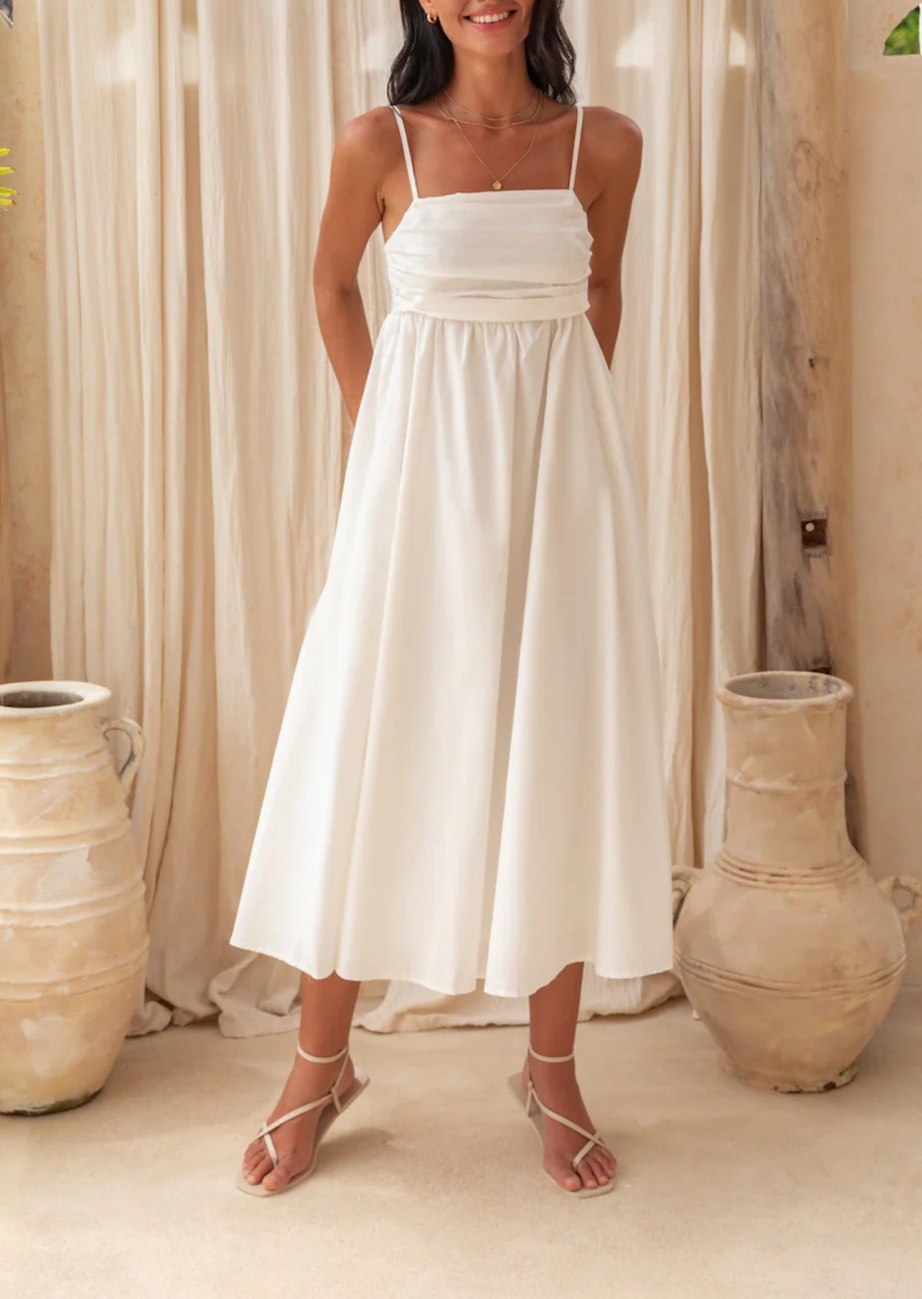 Dreamscapes Midi Dress White