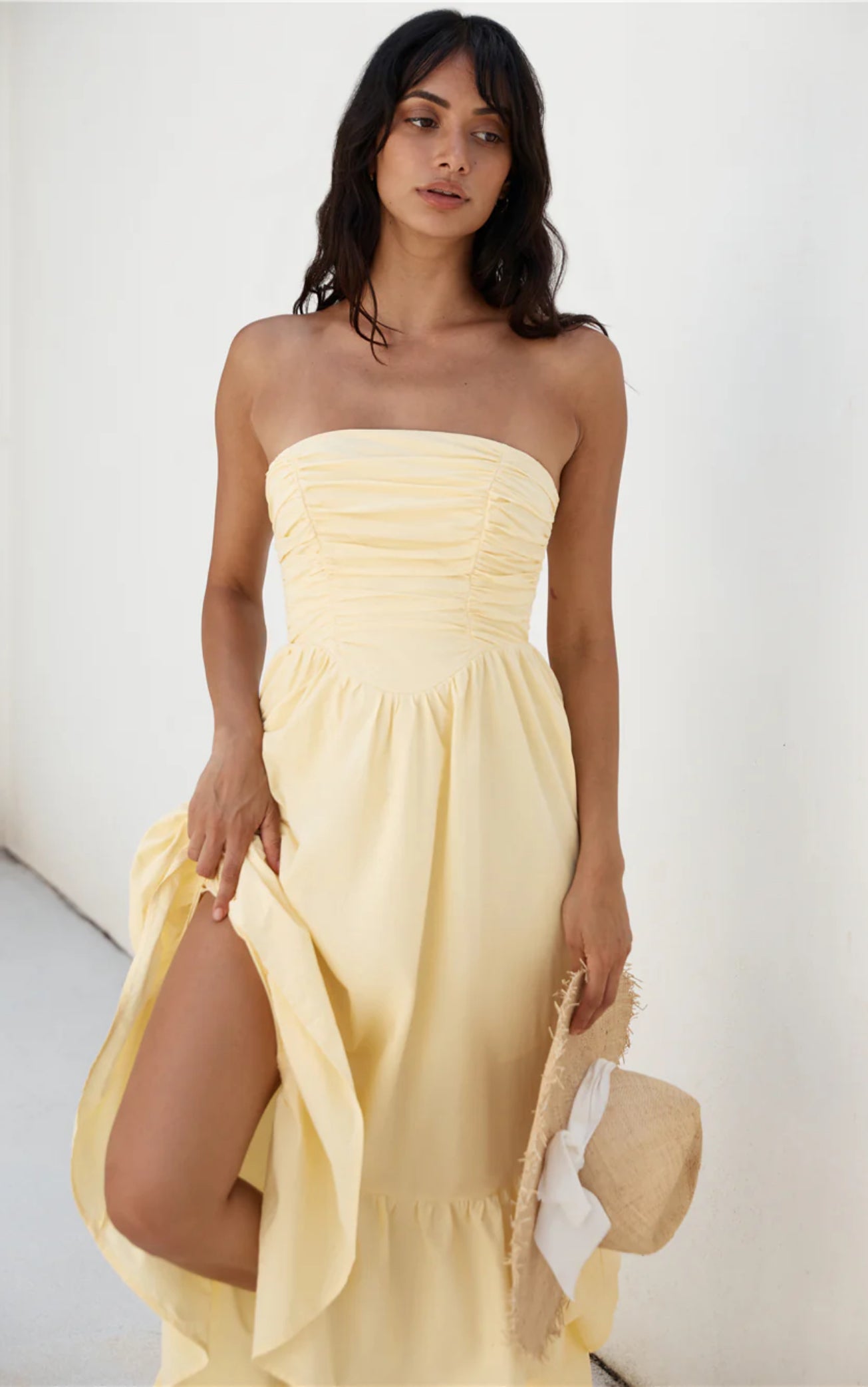 Mystery Girl Yellow Midi Dress