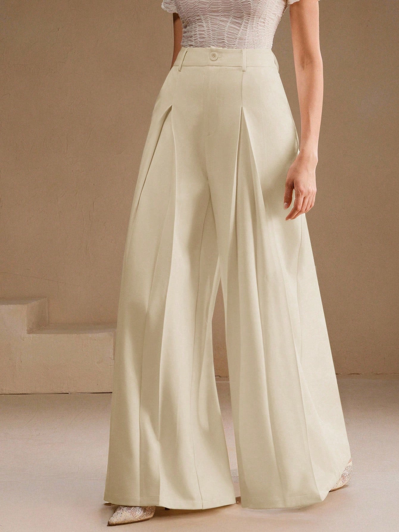 Women Loose fit Wide leg pleated Pant