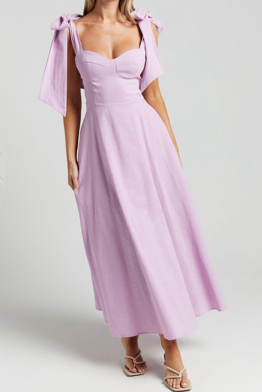 Shoulder Bow Maxi Dress