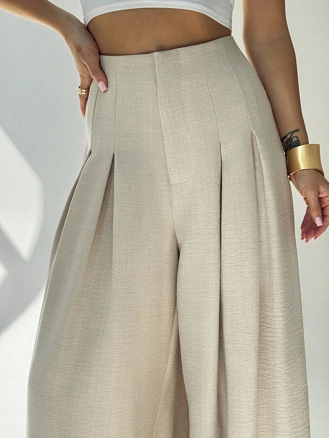 Women's Casual Elegant Pleated Loose Wide-Leg Pants
