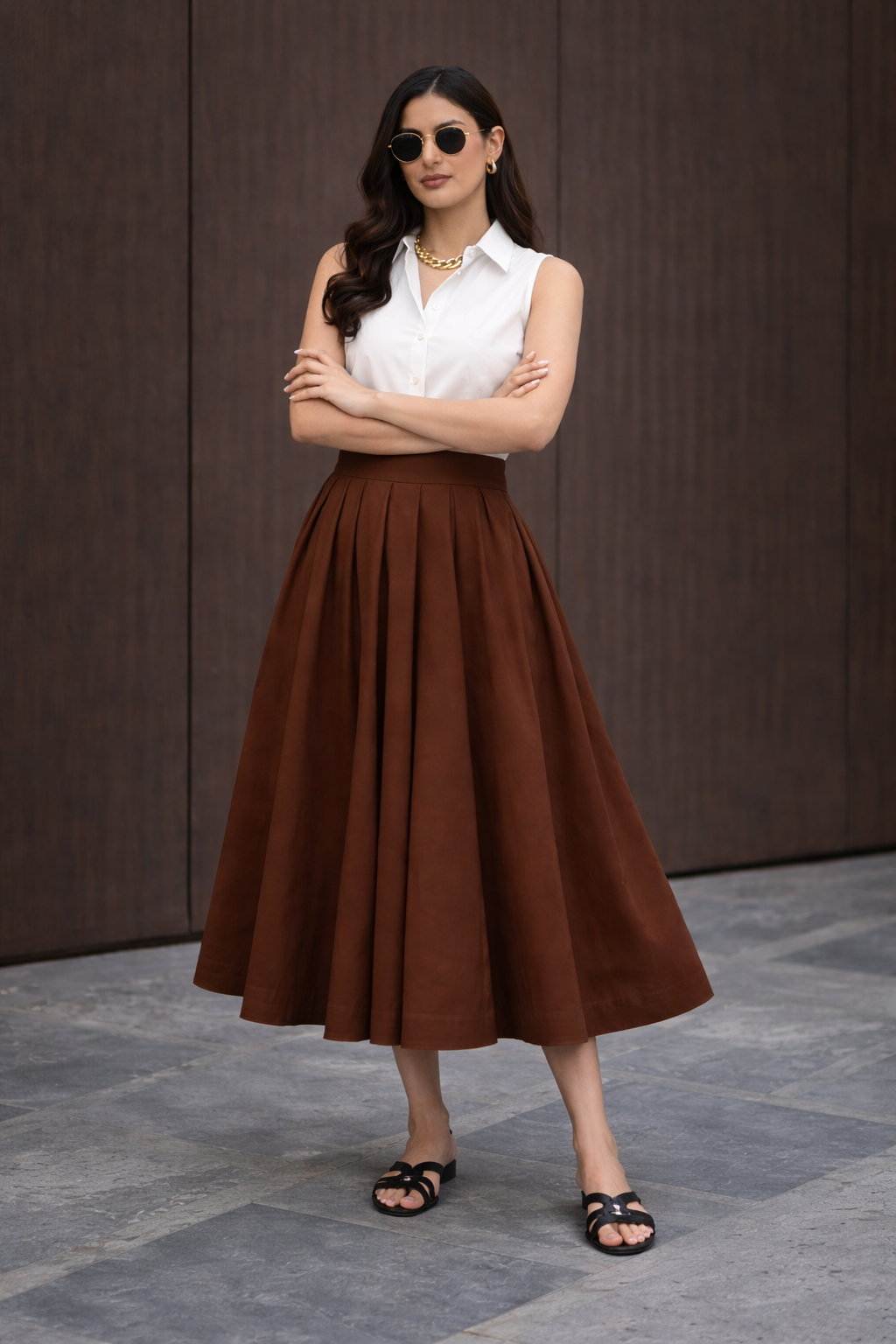 Pleated Midi Skirt | Formal midi skirt