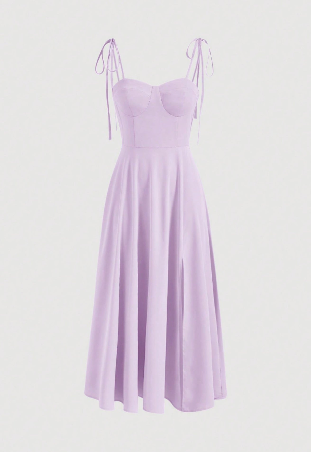 Shoulder tie Fit & Flare Midi Dress