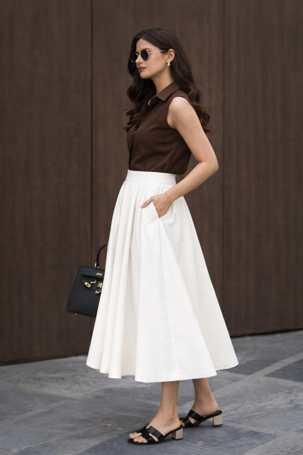 Pleated Midi Skirt | Formal midi skirt