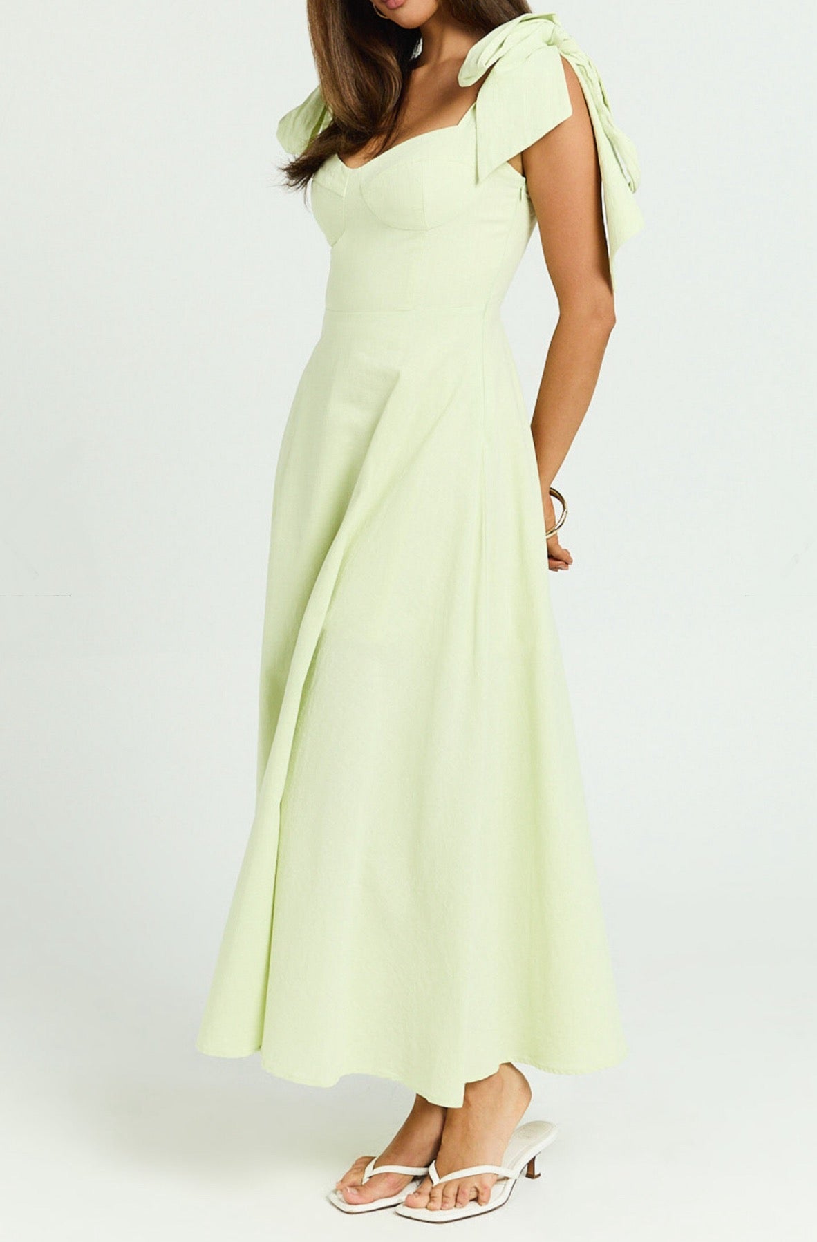 Shoulder Bow Maxi Dress