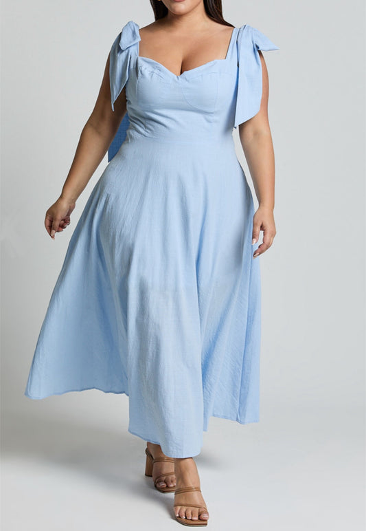 Shoulder Bow Maxi Dress