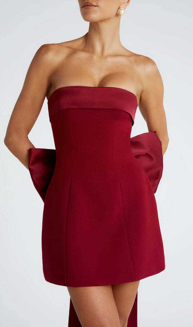 Statement Back Bow Mini Dress