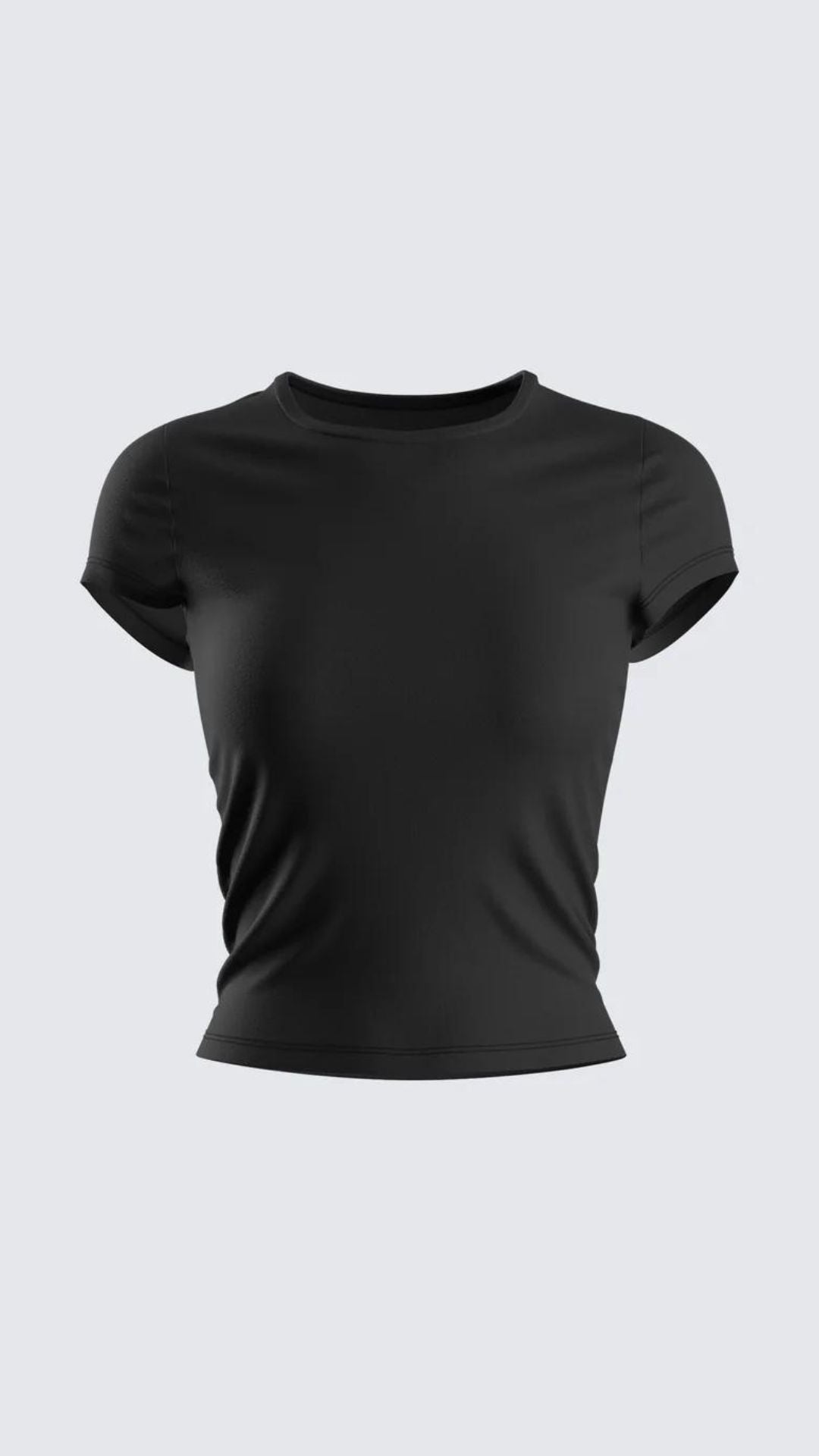 Black Waist-Length Basic Tee