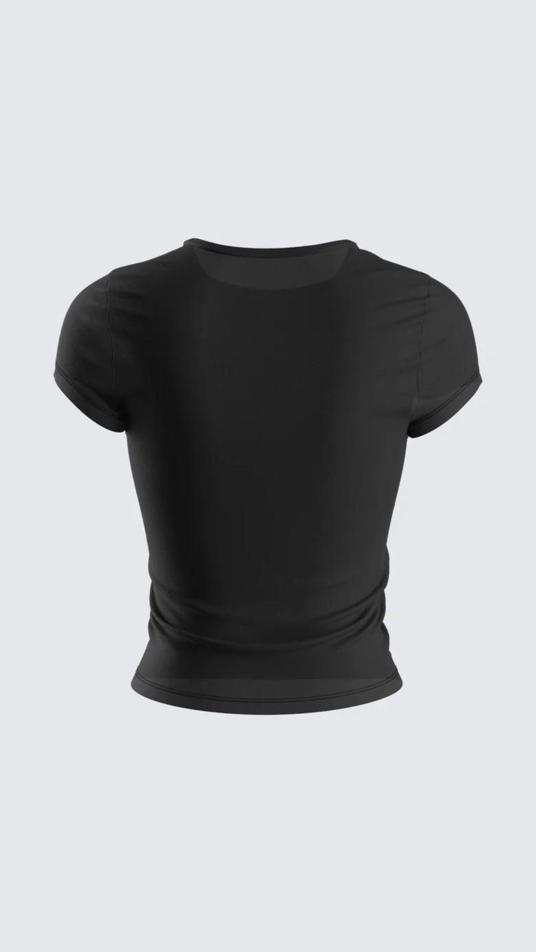 Black Waist-Length Basic Tee