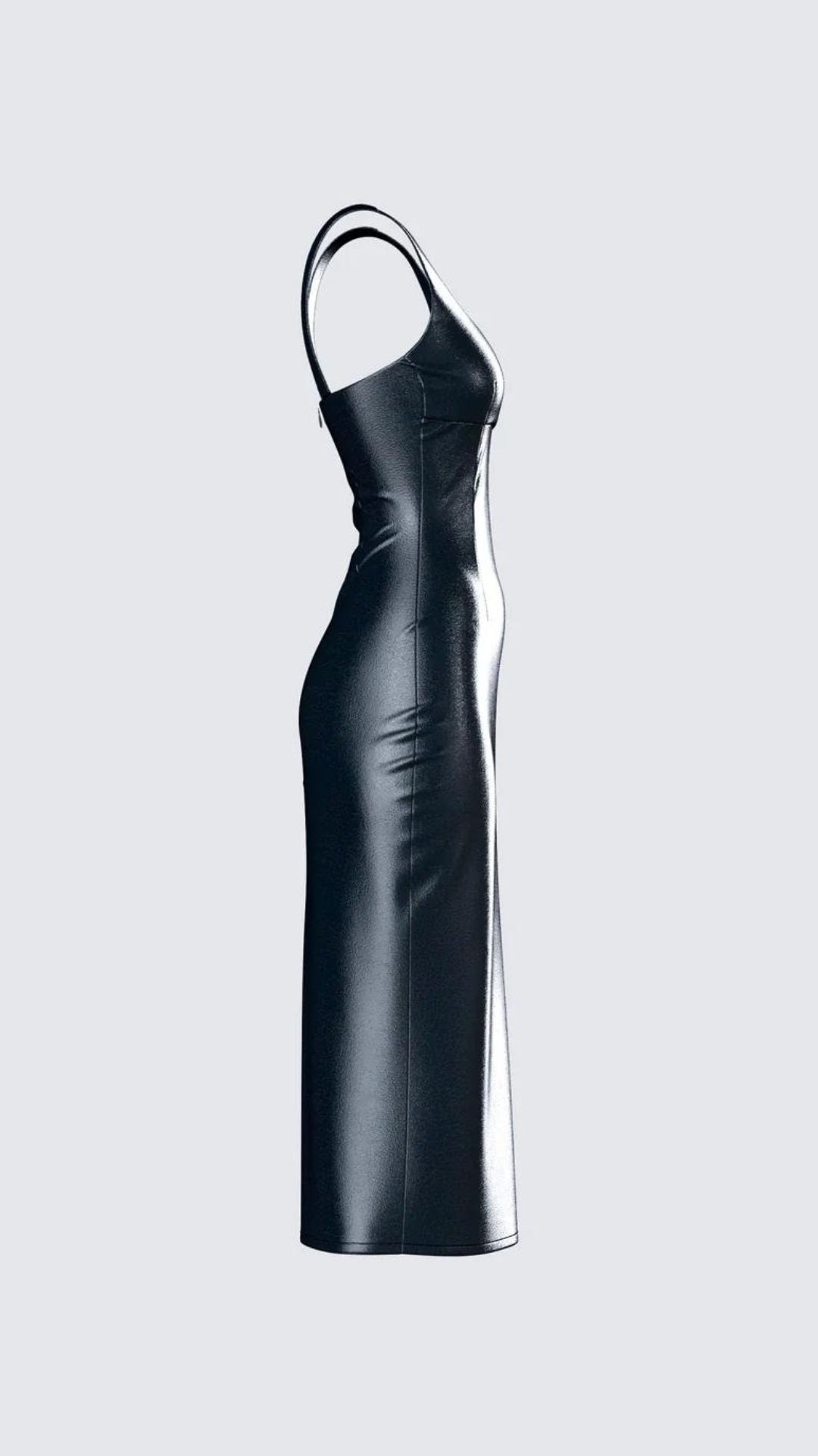 Midi Leather-Lycra Dress