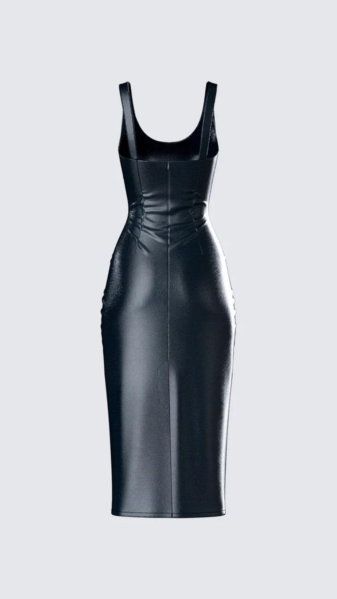 Midi Leather-Lycra Dress