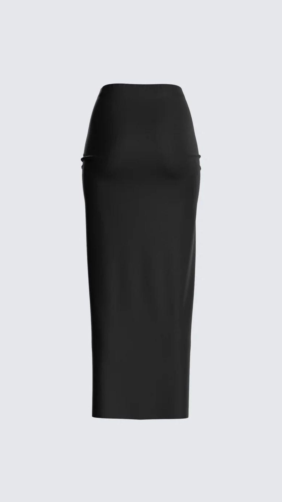 Black Colored Premium Tailored V - Cut Midi Western Wear Skirt