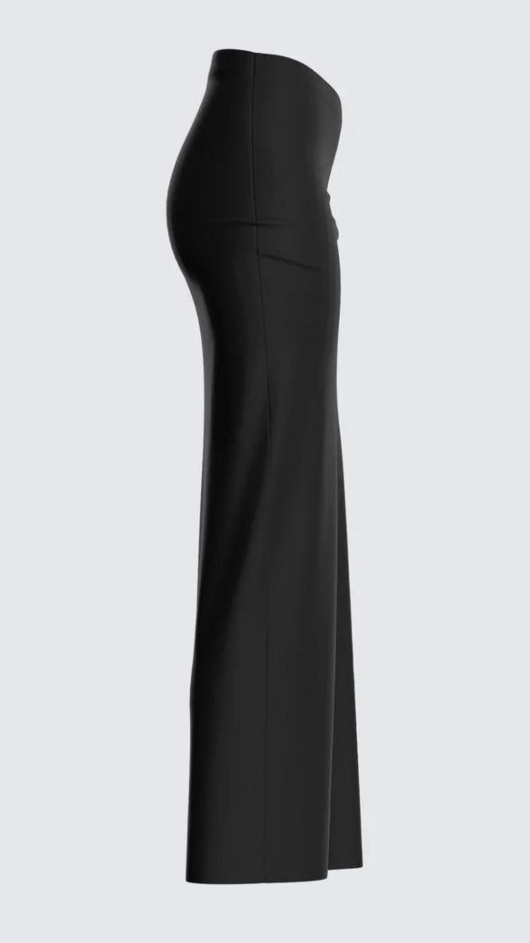 Black Colored Premium Tailored V - Cut Midi Western Wear Skirt