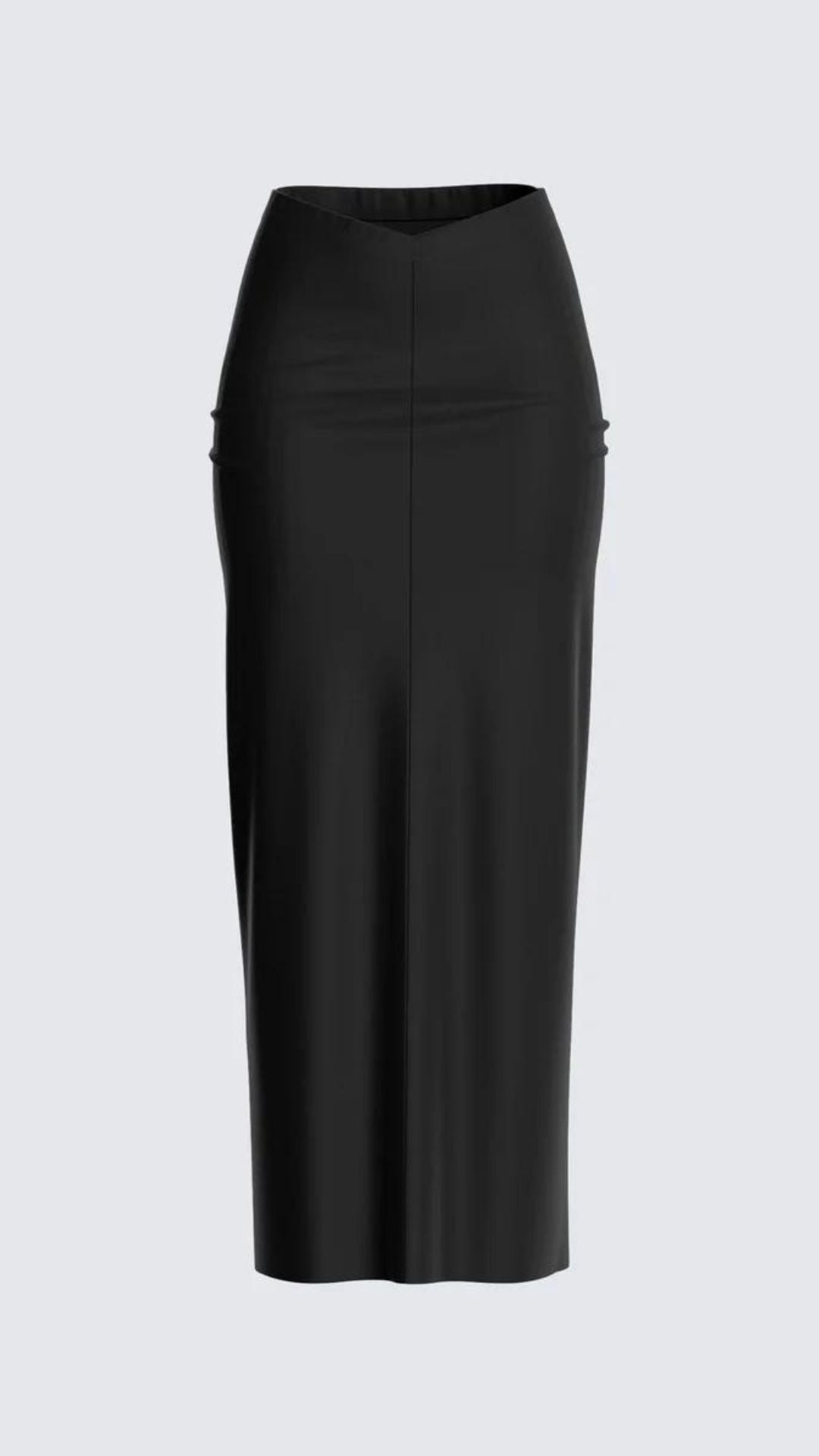Black Colored Premium Tailored V - Cut Midi Western Wear Skirt