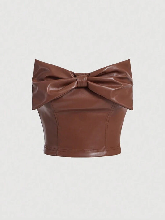 Leather Bow Top