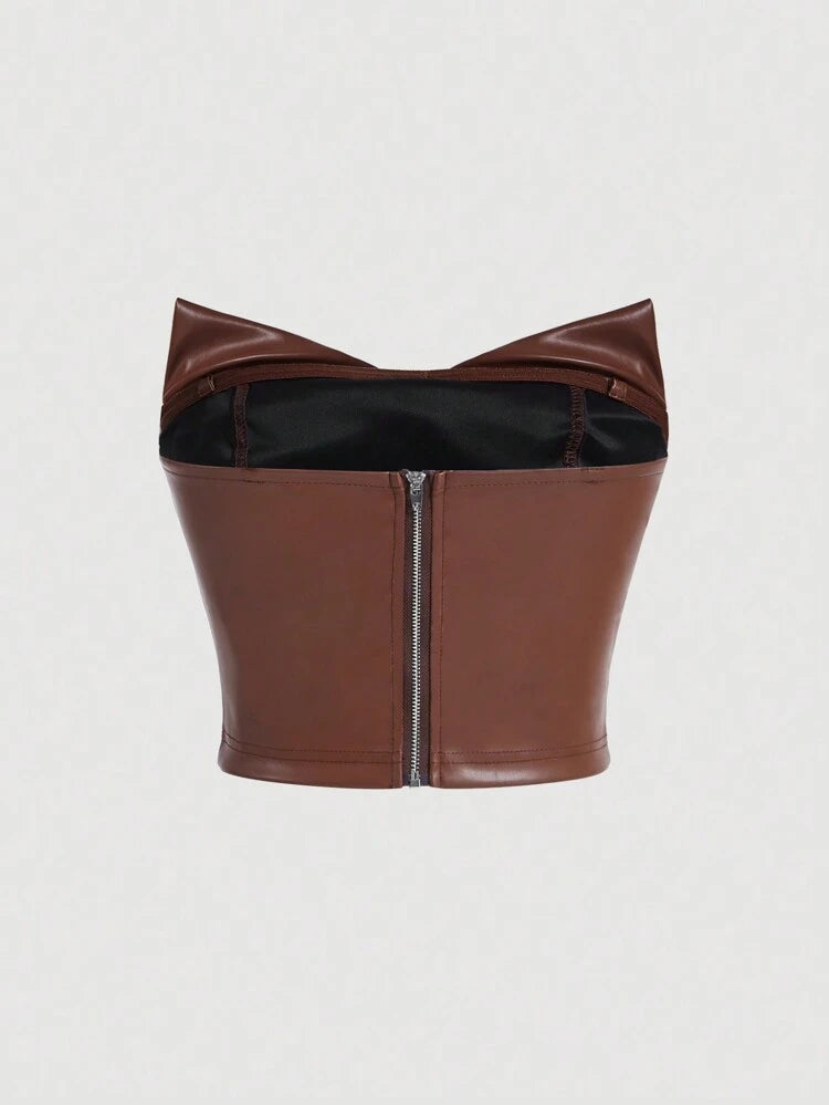 Leather Bow Top