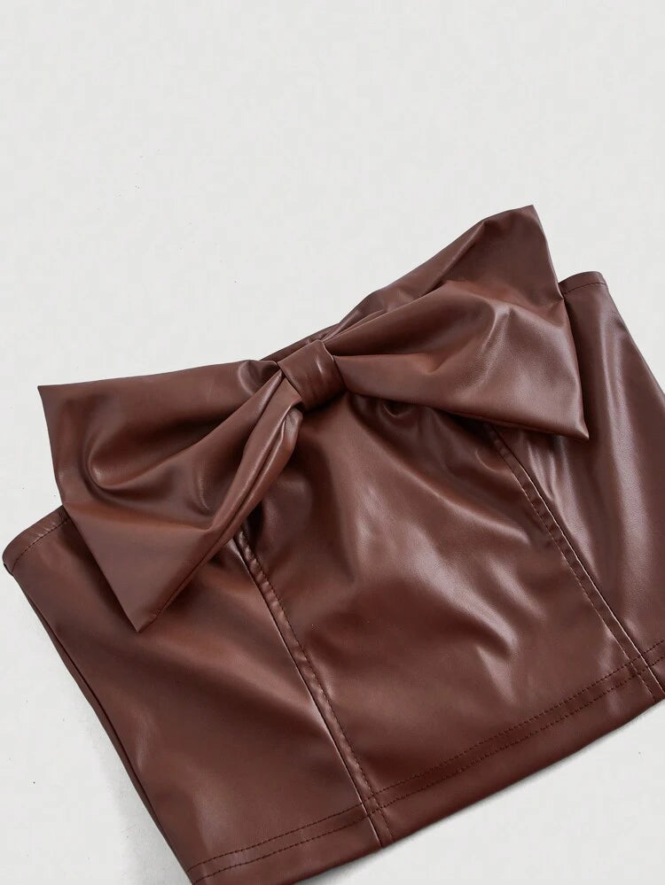 Leather Bow Top