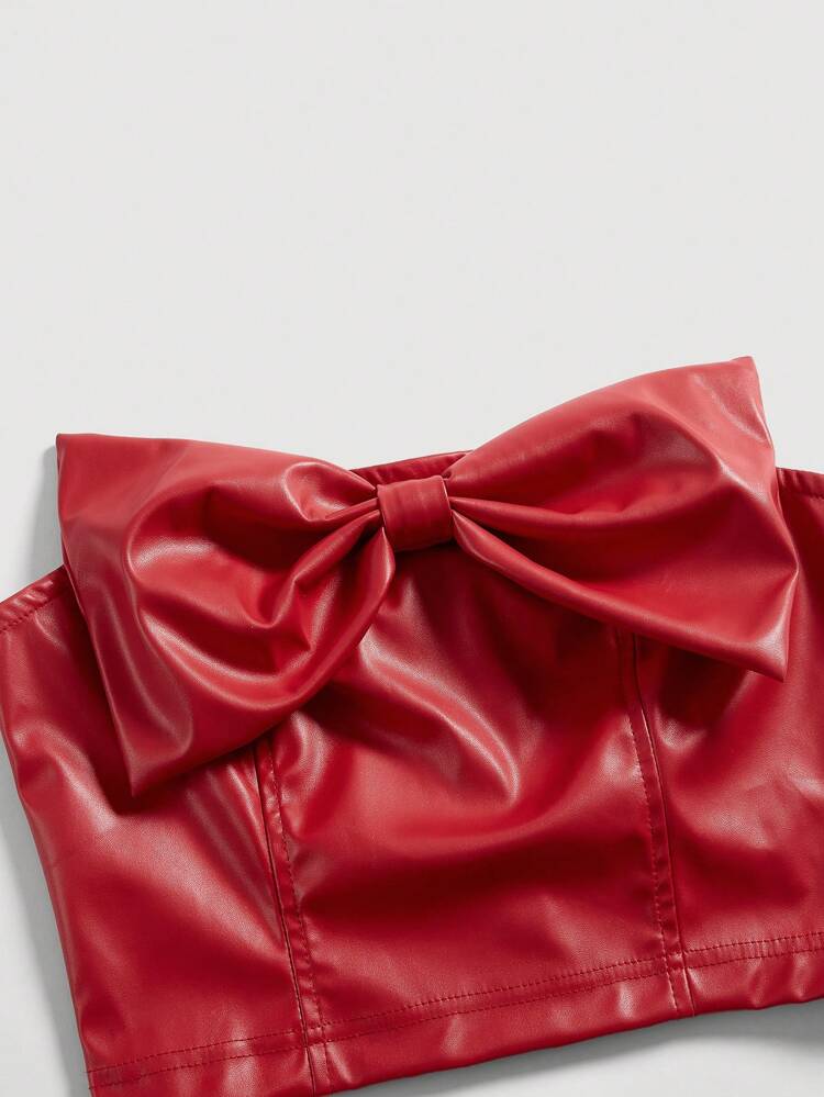 Leather Bow Top