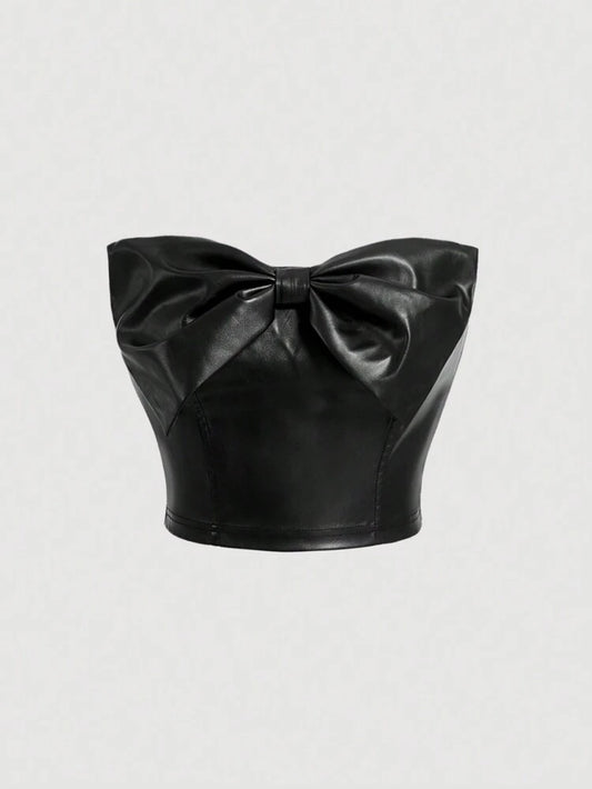 Leather Bow Top