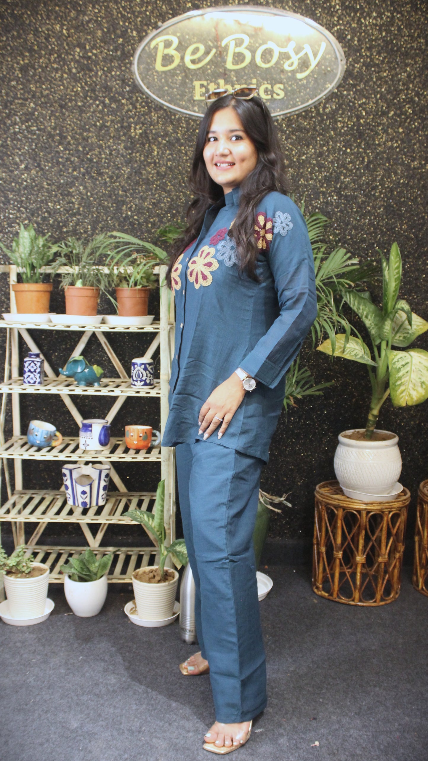 Crush Embroidered Coords Set