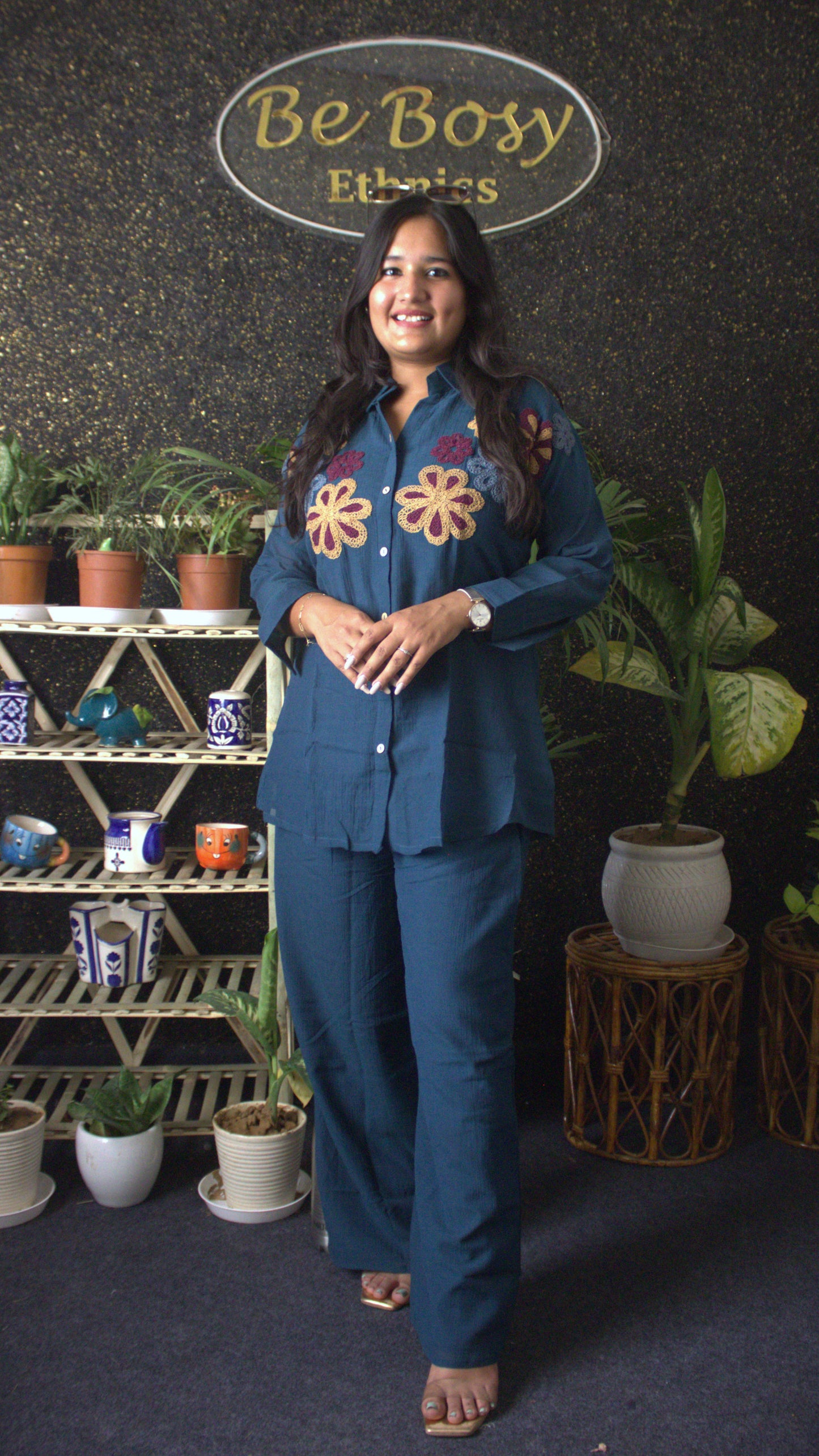 Crush Embroidered Coords Set
