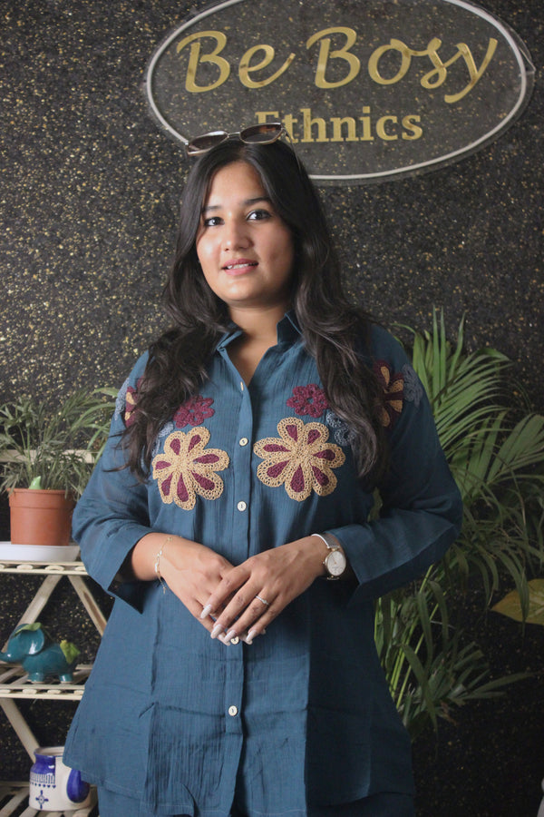 Crush Embroidered Coords Set