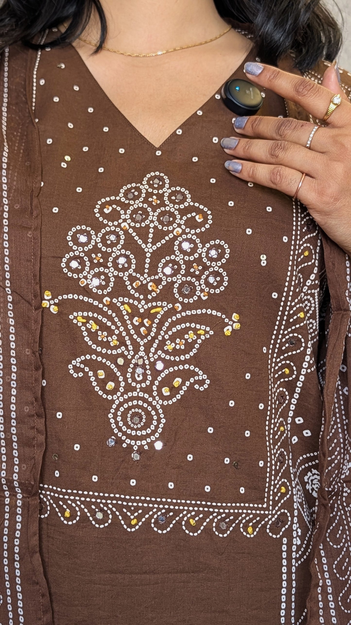 Bandhej Style Cotton Kurta set