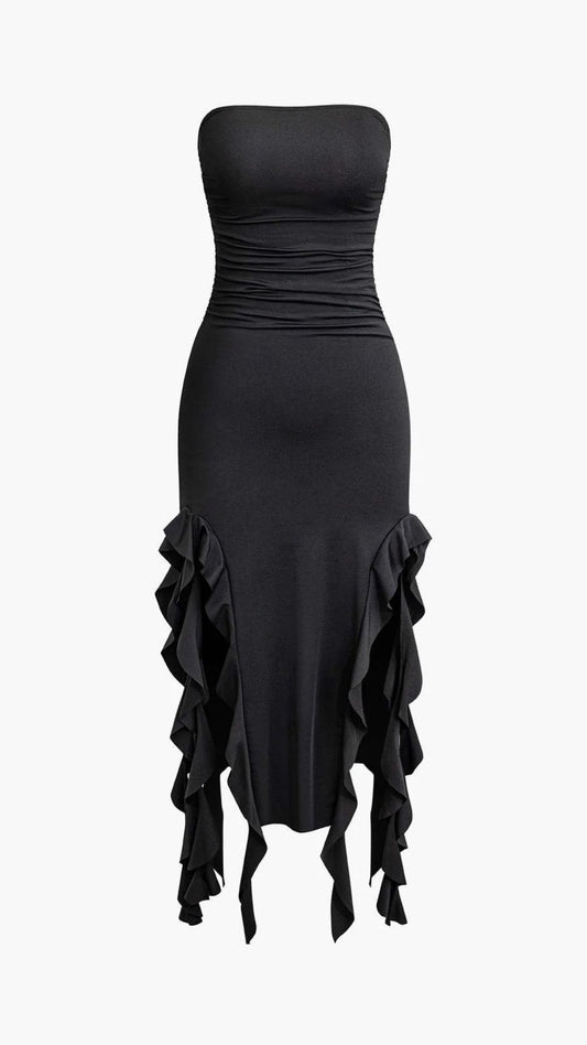 Ruffle Bodycon Tube Dress