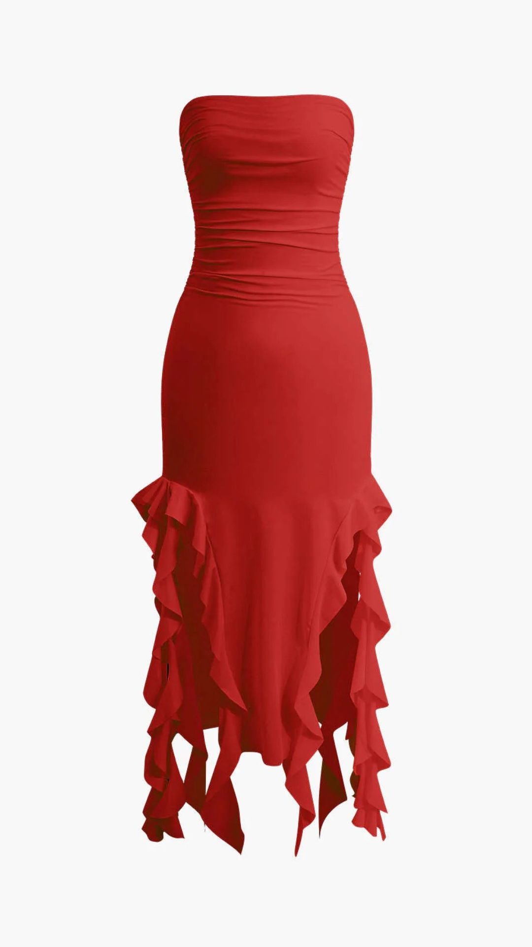 Ruffle Bodycon Tube Dress