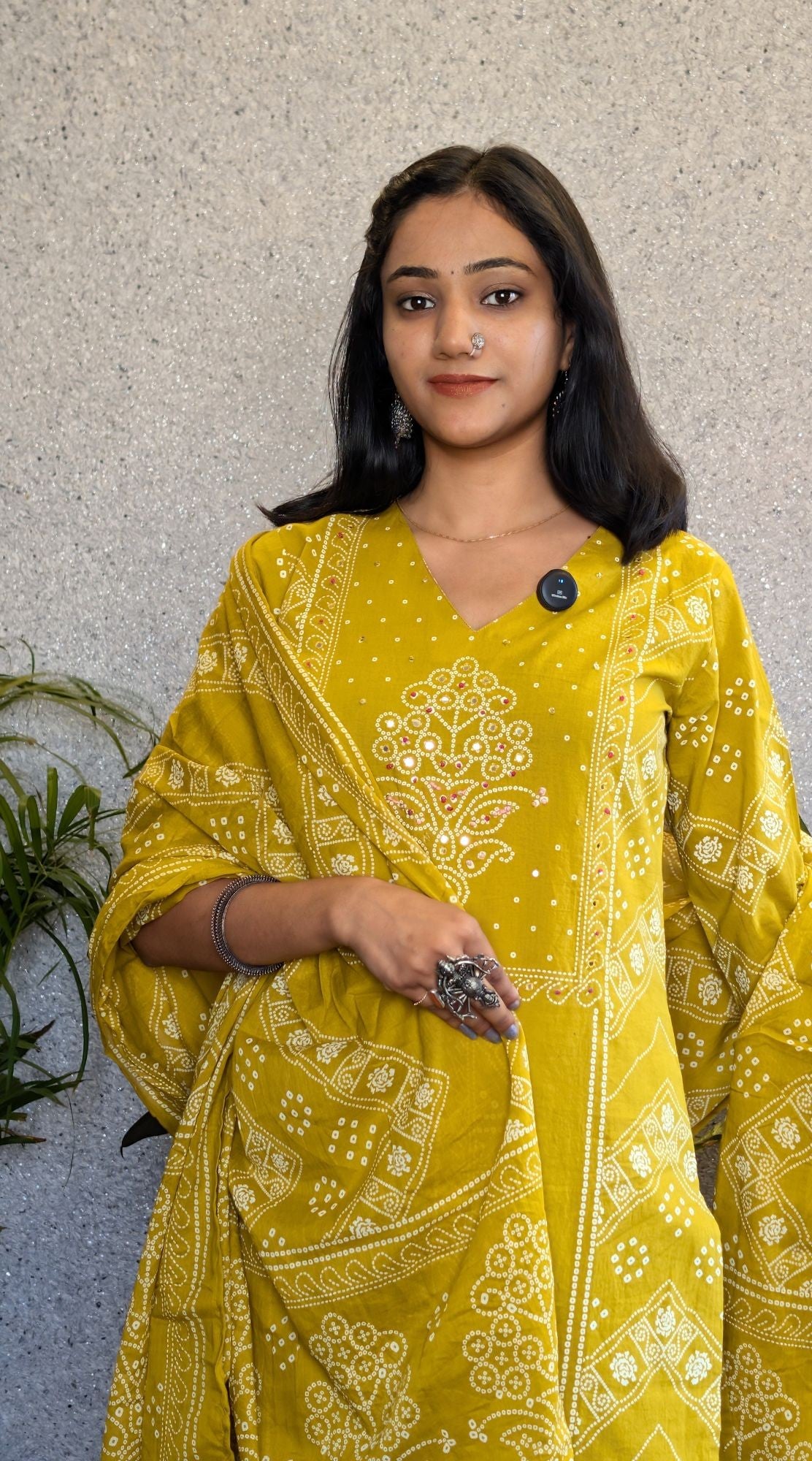 Bandhej Style Cotton Kurta set