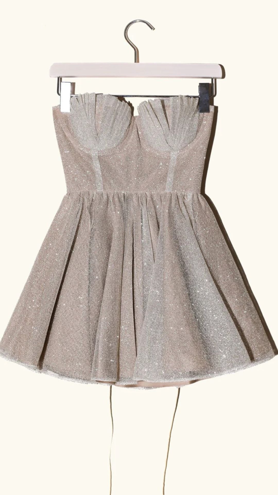 Silver Glitter shell Mini Dress